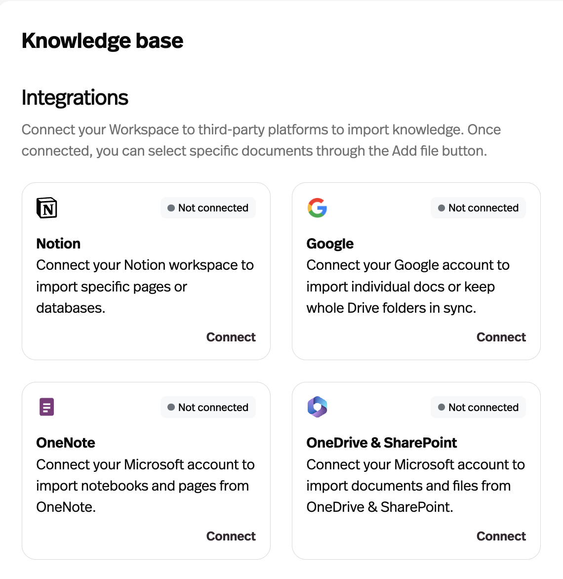 Connect Integrations
